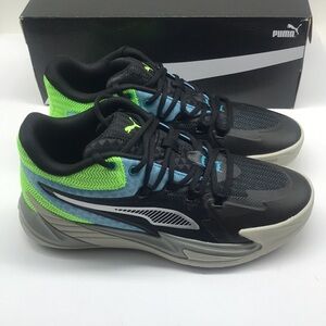 Puma  Menś Dagger Basketball Shoes Size 8 Black-Bright aqua